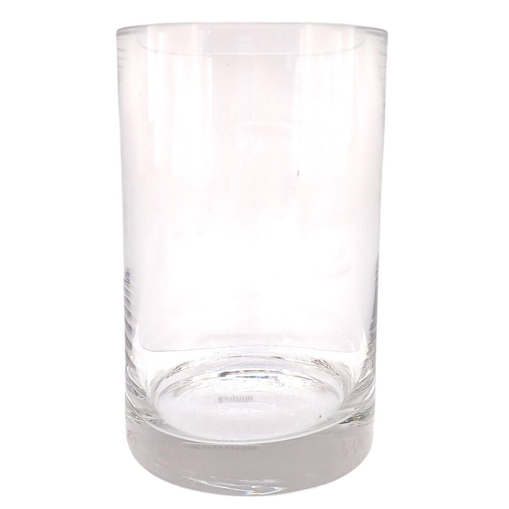Tarnow Cylinder Vase Clear Glass Centerpiece Round Tumbler Floral Container 7"